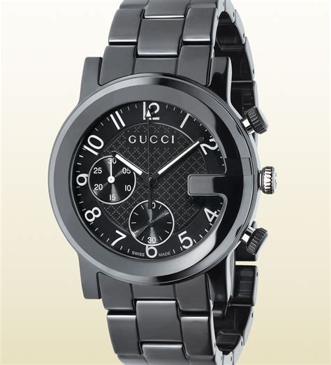 gucci g-chrono black ceramic chronograph unisex watch